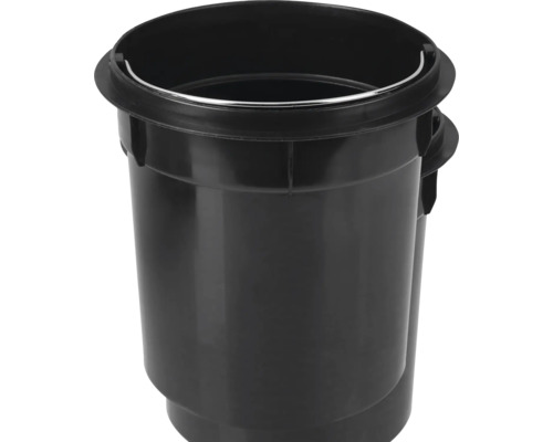 Černý plastový kbelík s kovovou vložkou