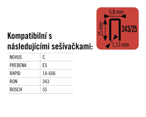 Informace o kompatibilitě sponek s různými modely sešívaček