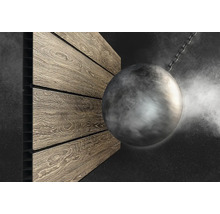 Dekorativní deska s designem dřeva a demoliční koulí