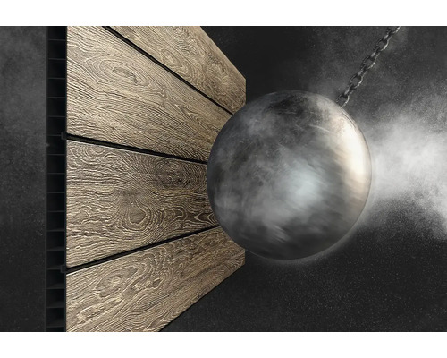 Dekorativní deska s designem dřeva a demoliční koulí