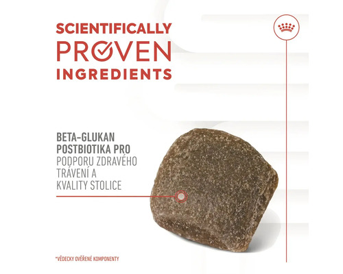 Kroketa pro psy s informacemi o složkách