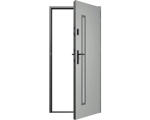 Otevřené vchodové dveře s bočním dílem a klikou