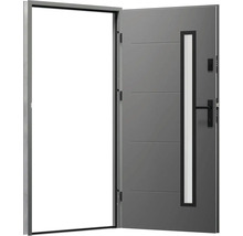 Otevřené vchodové dveře s bočním panelem, klikou a zámkem