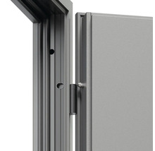 Detail dveří s rámem a pantem