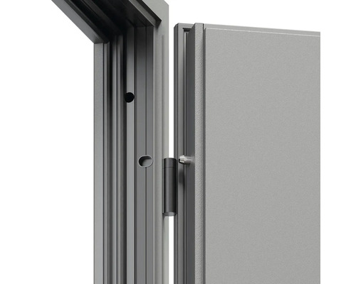 Detail dveří s rámem a pantem