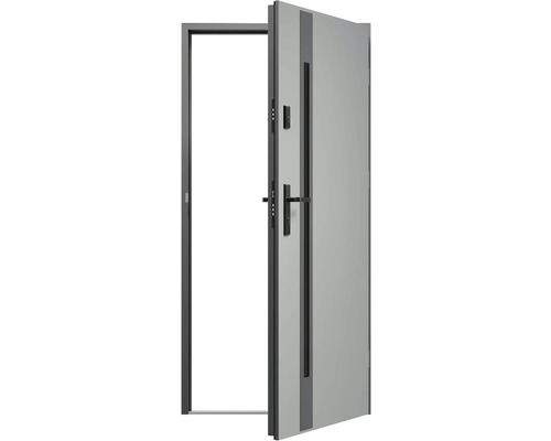 Otevřené vchodové dveře s rámem a klikou