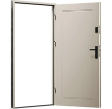 Otevřené vchodové dveře s rámem a kováním