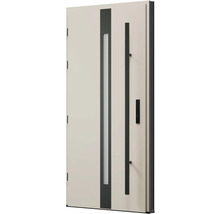 Vchodové dveře se skleněnou vložkou a madlem