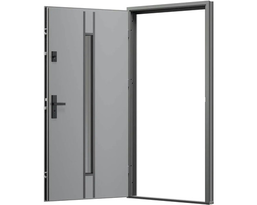 Otevřené vchodové dveře s oknem