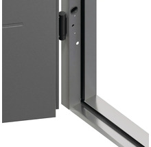 Detail dveří s rámem a pantem