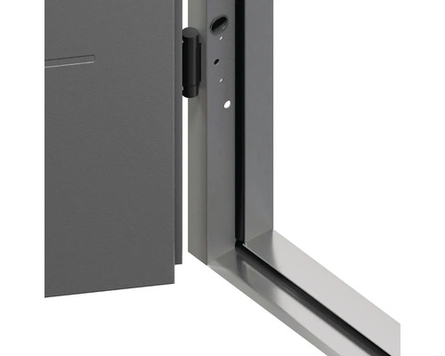 Detail dveří s rámem a pantem