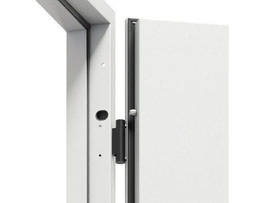 Detail interiérových dveří s rámem a pantem