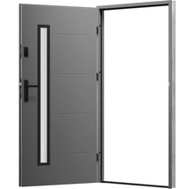 Otevřené vchodové dveře s oknem a bezpečnostním kováním