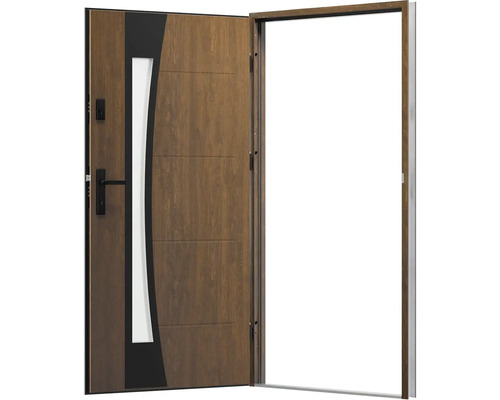 Otevřené vchodové dveře se skleněným prvkem