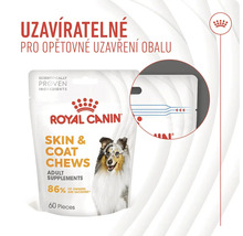 Royal Canin Skin and Coat Chews pro psy, znovu uzavíratelné balení