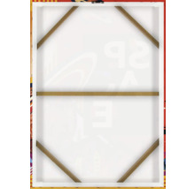 Zadní strana plátna s dřevěným rámem