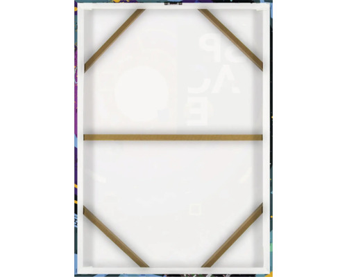 Zadní strana plátna s dřevěným rámem