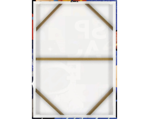 Zadní strana plátna s dřevěným rámem