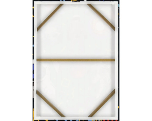 Zadní strana plátna s dřevěným rámem