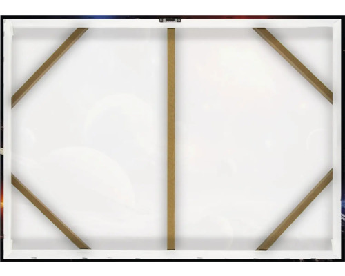 Zadní strana plátna s dřevěným rámem