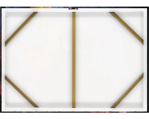 Zadní strana plátna s dřevěným rámem