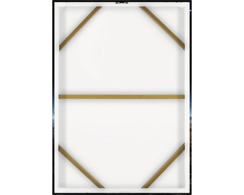 Zadní strana plátna s dřevěným rámem