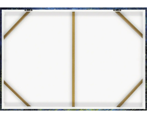 Zadní strana plátna s dřevěným rámem a závěsným zařízením