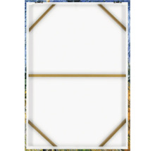 Zadní strana plátna s dřevěným klínovým rámem