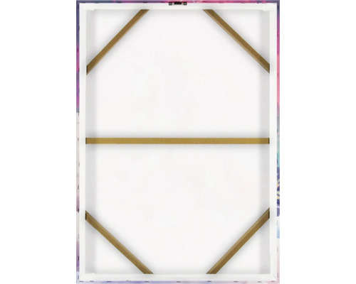 Zadní strana plátna s dřevěným rámem