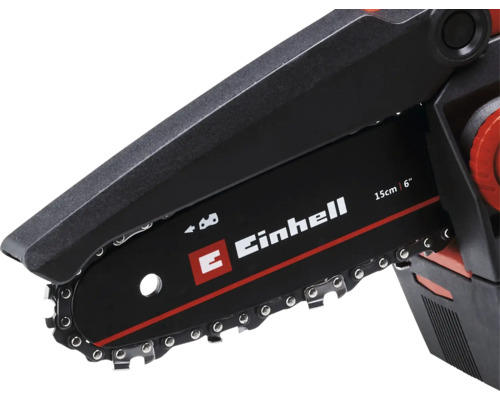 Logo Einhell na 15 centimetrové akumulátorové řetězové pile