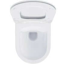 Závěsný klozet s hlubokým splachováním bez splachovacího kruhu a WC sedátko