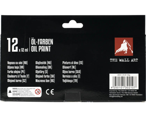 Balení dvanácti olejových barev