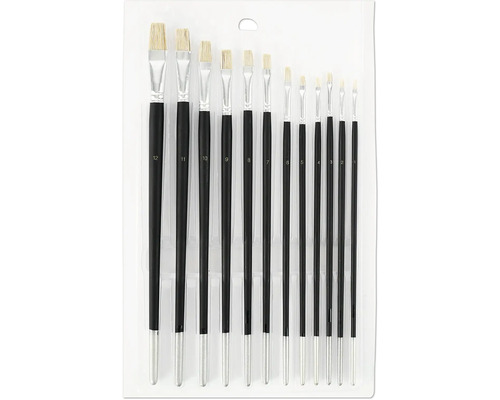 Sada deseti štětců s vlákny různých velikostí