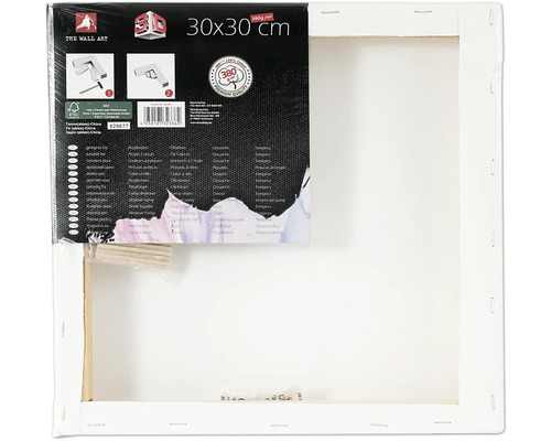 Malířské plátno o rozměrech 30x30 cm a pečetí FSC