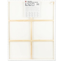 Zadní strana bílého plátna na dřevěném rámu, rozměr 100 krát 120 centimetrů