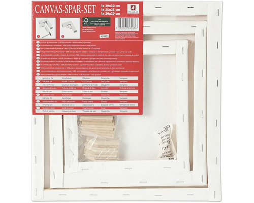 Malířská plátna sada 30x30 / 25x25 / 20x20 cm Sada malířských pláten se třemi plátny různých velikostí