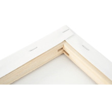 Detail rohu malířského plátna s dřevěným rámem a plátnem