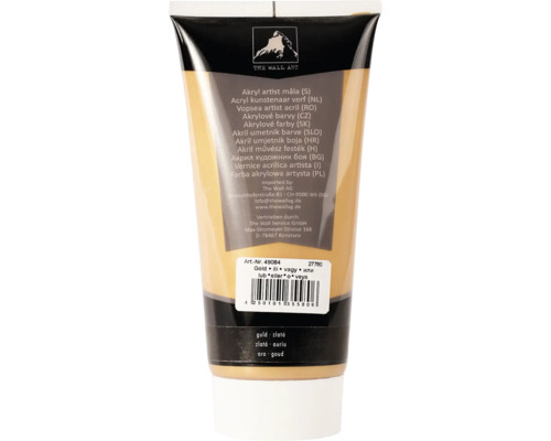 Akrylová barva zlatá 200 ml Tuba zlaté akrylové barvy pro umělce