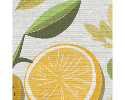 Detailní záběr tapety s motivem citrusových plodů