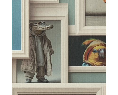 Tapeta se zvířecími motivy v rámečcích