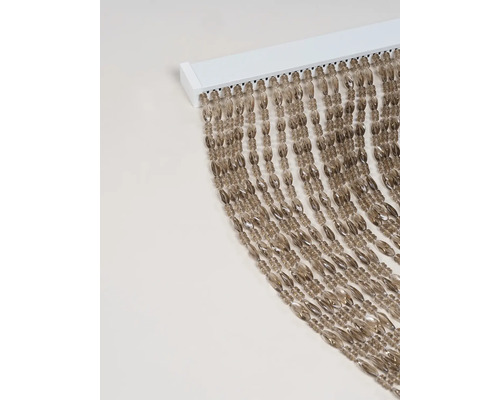 Dekorativní korálkový závěs s bílým zavěšením na dveře nebo okno