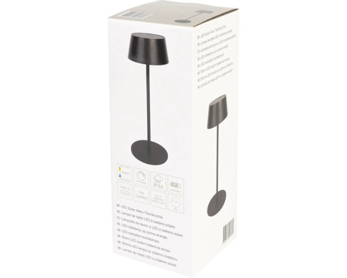 Balení stolní LED solární lampy s baterií