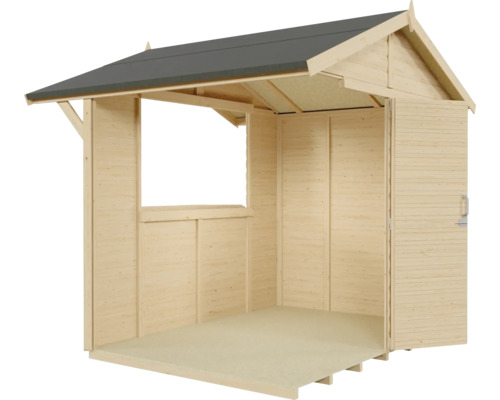 Otevřená dřevěná zahradní chatka stavebnice se střechou