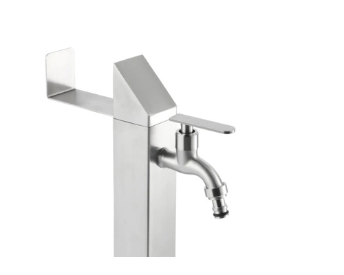 Zahradní výtokový stojan z nerezové oceli s vodovodním kohoutkem a přípojkou spotřebiče