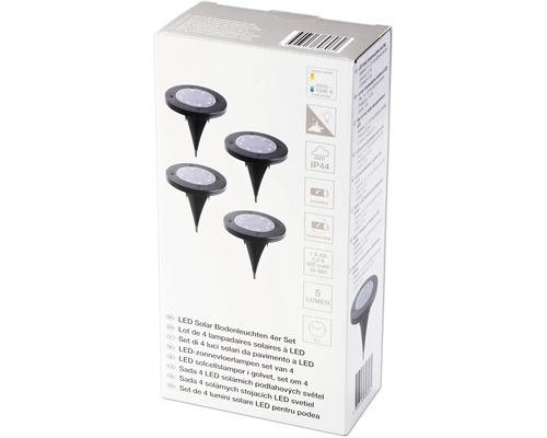 Balení čtyř LED solárních zemních svítidel