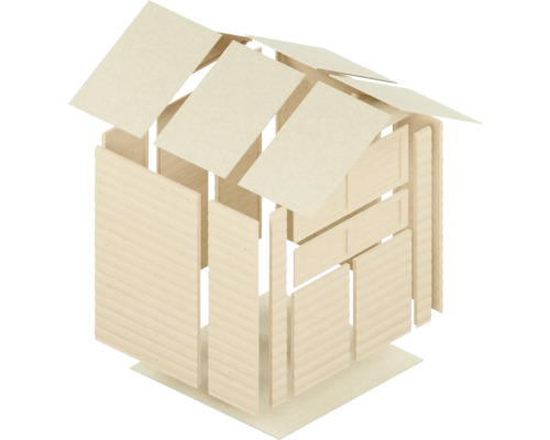 Rozkreslený nákres dřevěného zahradního domku