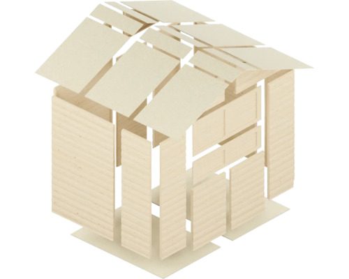 Rozkreslený pohled na zahradní domek ze dřeva