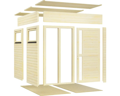 Jednotlivé části zahradního domku z dřeva