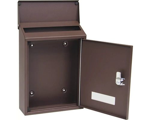 Otevřená kovová nástěnná poštovní schránka