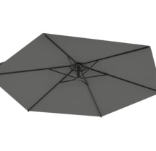 Pohled zespodu na otevřený slunečník.